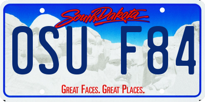 SD license plate 0SUF84