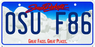 SD license plate 0SUF86