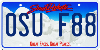 SD license plate 0SUF88