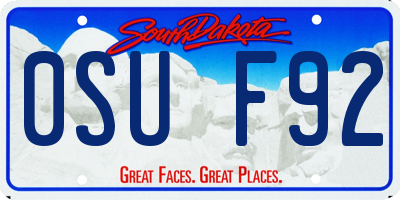 SD license plate 0SUF92