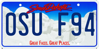SD license plate 0SUF94