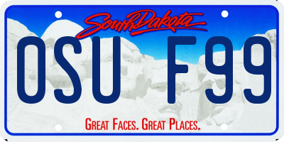 SD license plate 0SUF99