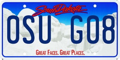 SD license plate 0SUG08