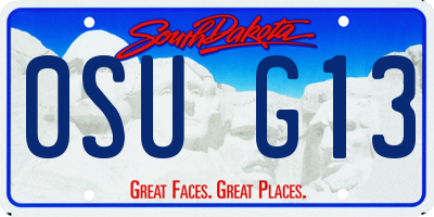 SD license plate 0SUG13