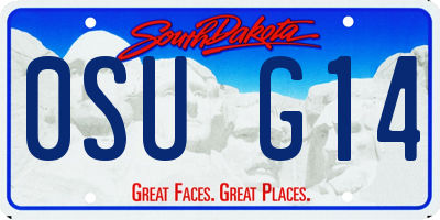 SD license plate 0SUG14