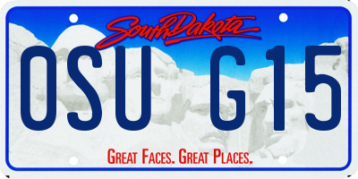 SD license plate 0SUG15