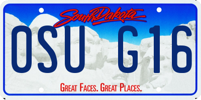 SD license plate 0SUG16