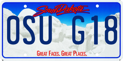 SD license plate 0SUG18