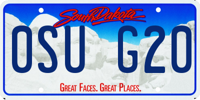 SD license plate 0SUG20