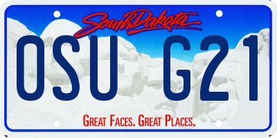 SD license plate 0SUG21