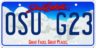 SD license plate 0SUG23