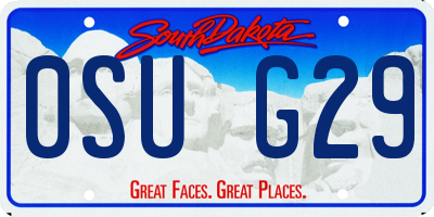 SD license plate 0SUG29