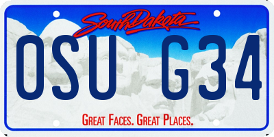 SD license plate 0SUG34