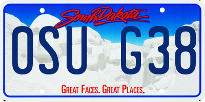 SD license plate 0SUG38