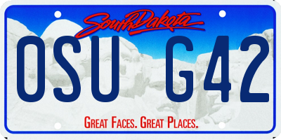 SD license plate 0SUG42