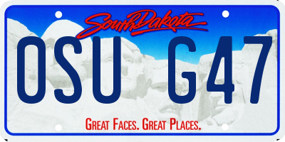 SD license plate 0SUG47