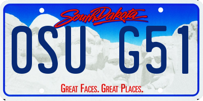 SD license plate 0SUG51