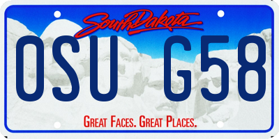 SD license plate 0SUG58