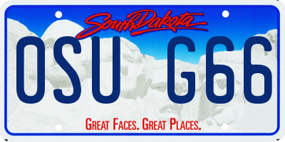SD license plate 0SUG66