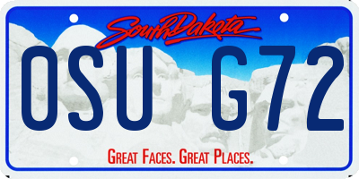 SD license plate 0SUG72