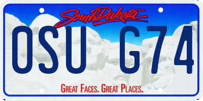 SD license plate 0SUG74