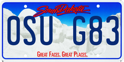 SD license plate 0SUG83
