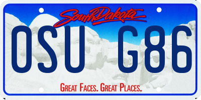 SD license plate 0SUG86