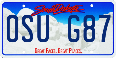 SD license plate 0SUG87