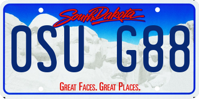 SD license plate 0SUG88