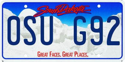SD license plate 0SUG92