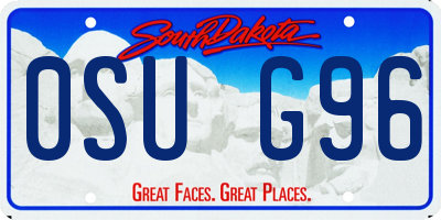 SD license plate 0SUG96