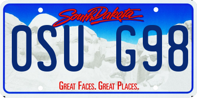 SD license plate 0SUG98