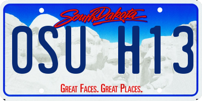SD license plate 0SUH13
