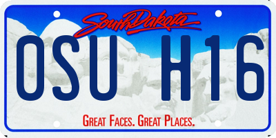 SD license plate 0SUH16