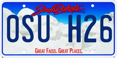 SD license plate 0SUH26