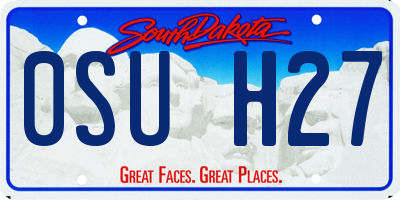 SD license plate 0SUH27