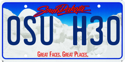 SD license plate 0SUH30