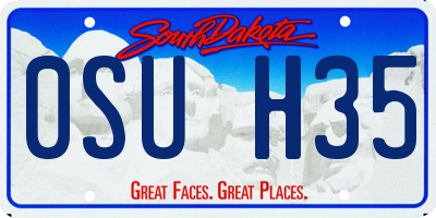 SD license plate 0SUH35