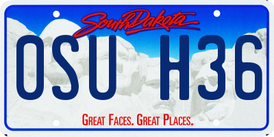 SD license plate 0SUH36
