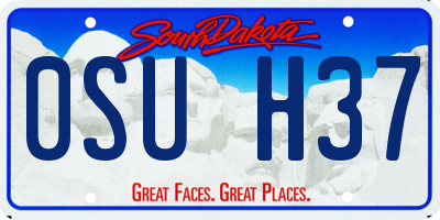 SD license plate 0SUH37