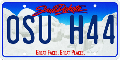 SD license plate 0SUH44