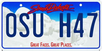SD license plate 0SUH47