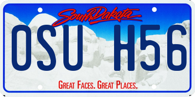 SD license plate 0SUH56