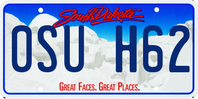 SD license plate 0SUH62