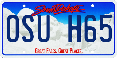 SD license plate 0SUH65