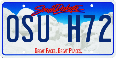 SD license plate 0SUH72