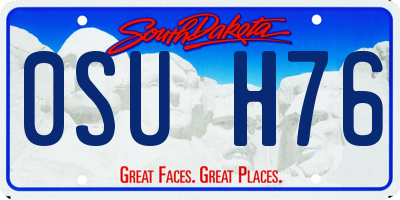 SD license plate 0SUH76