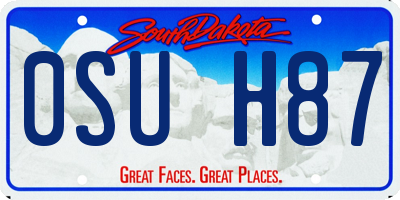 SD license plate 0SUH87