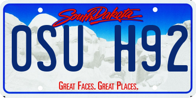 SD license plate 0SUH92
