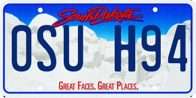 SD license plate 0SUH94